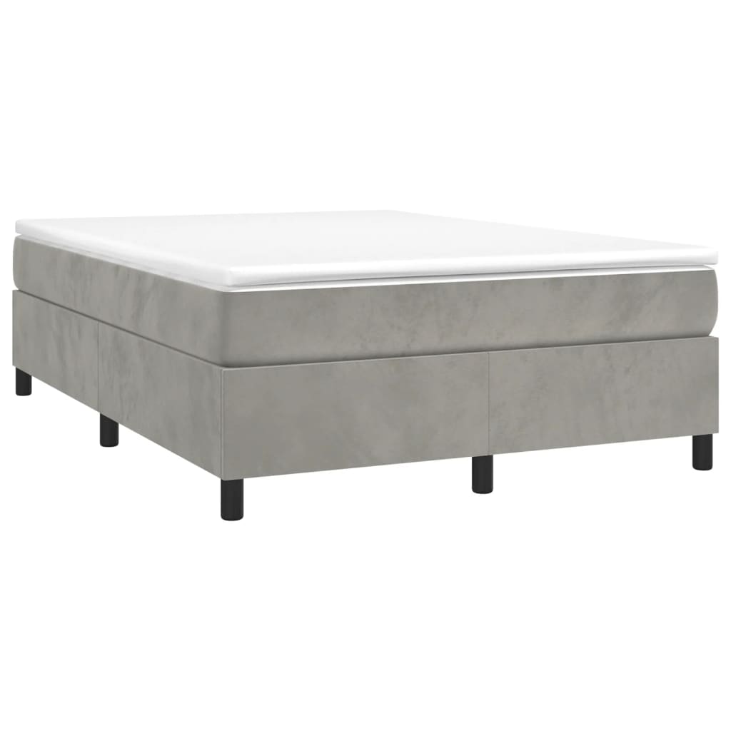 Bed frame light grey 140x200 cm velvet