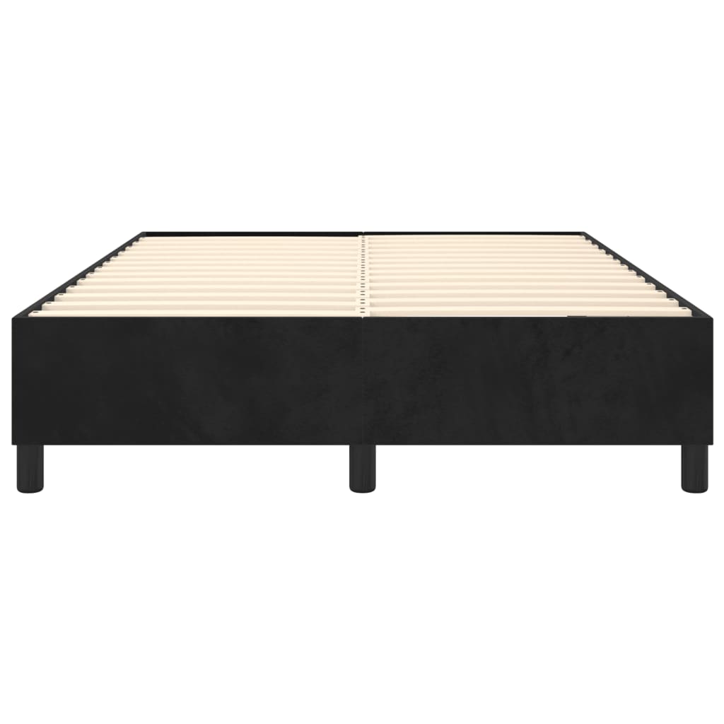Bed frame black 140x200 cm velvet