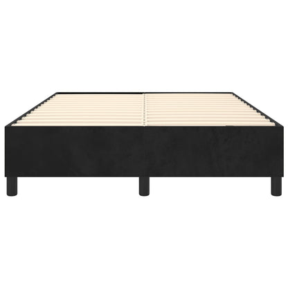 Bed frame black 140x200 cm velvet