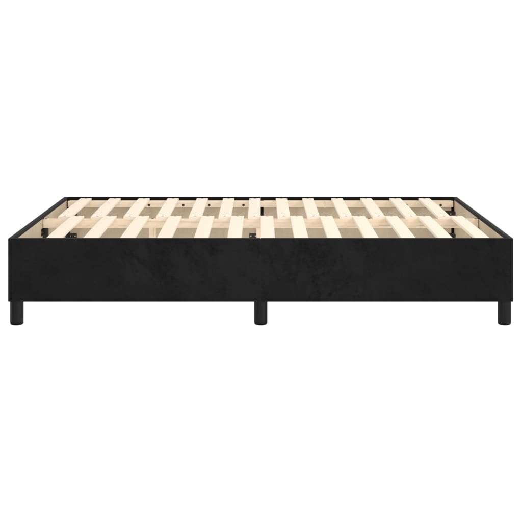 Bed frame black 140x200 cm velvet
