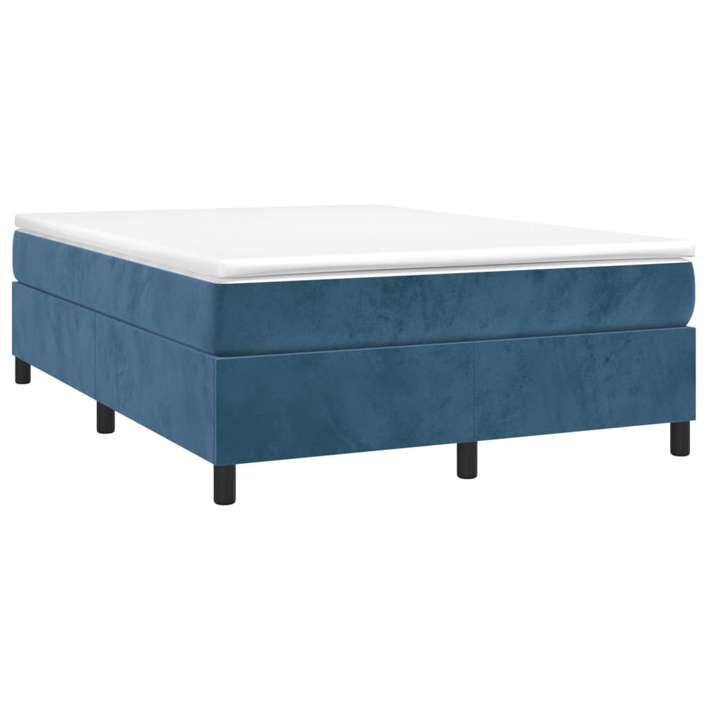 Bed frame dark blue 140x200 cm velvet