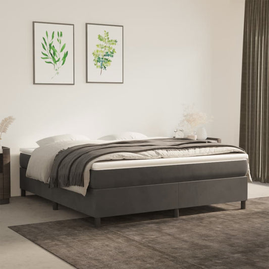 Bed frame dark grey 160x200 cm velvet