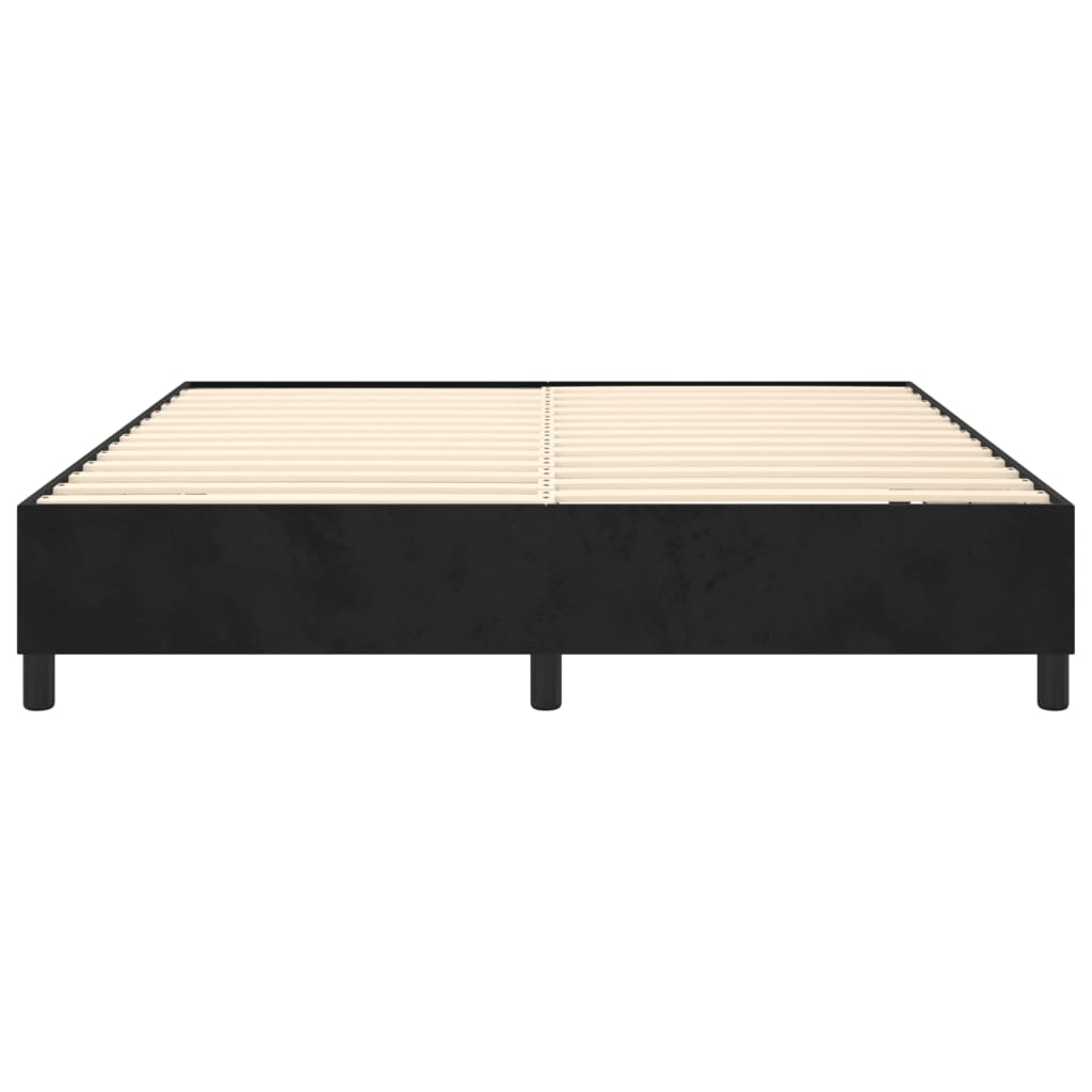 Bed frame black 160x200 cm velvet