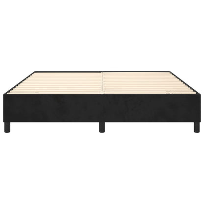 Bed frame black 160x200 cm velvet