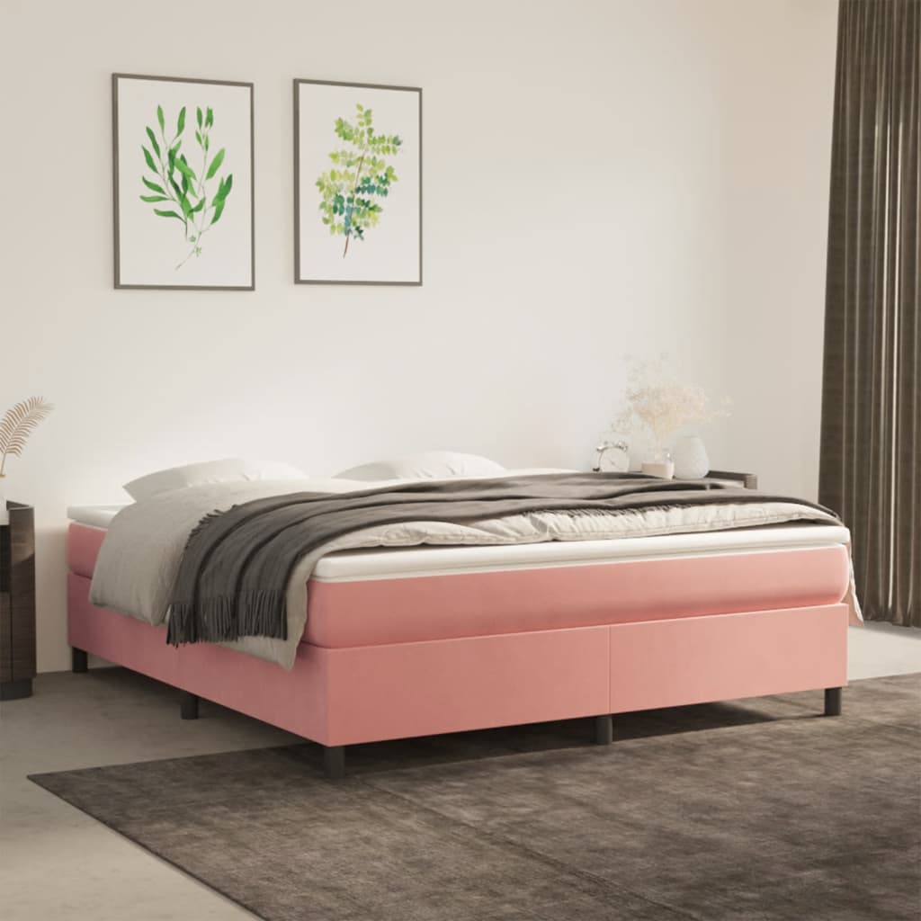 Bed frame pink 180x200 cm velvet
