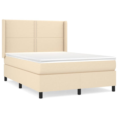Box spring krevet s krem ​​madracem 140x200 cm štofa