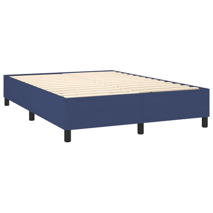 Box spring krevet s madracem i LED plavom tkaninom 140x200 cm