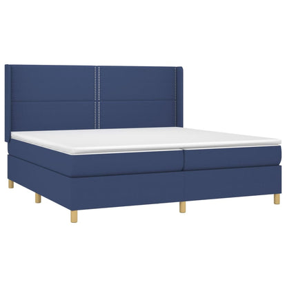 Box spring krevet s madracem i LED plavom tkaninom 200x200 cm
