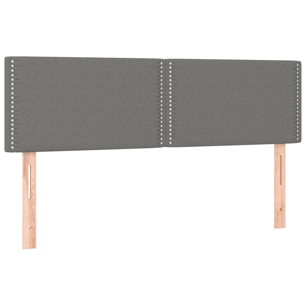 Box spring bed with mattress &amp; LED dark grey 140x200 cm fabric