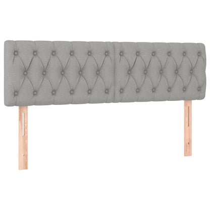 Box spring bed with mattress &amp; LED light grey 160x200 cm fabric