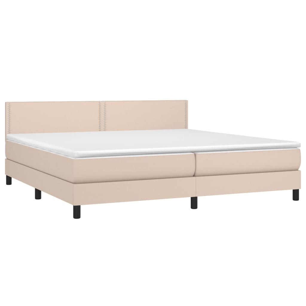 Box spring krevet s madracem i LED cappuccino smeđa 200x200cm