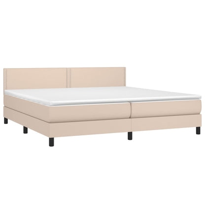 Box spring krevet s madracem i LED cappuccino smeđa 200x200cm