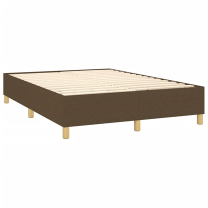 Box spring krevet s madracem i LED tamnosmeđom tkaninom 140x200 cm