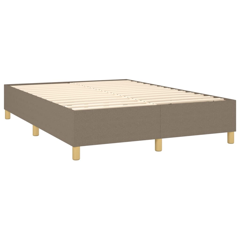 Box spring krevet s madracem i LED taupe tkaninom 140x200 cm