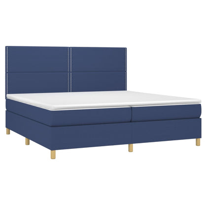 Box spring krevet s madracem i LED plavom tkaninom 200x200 cm