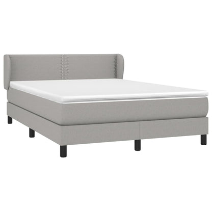 Box spring bed with mattress light grey 140x200 cm fabric