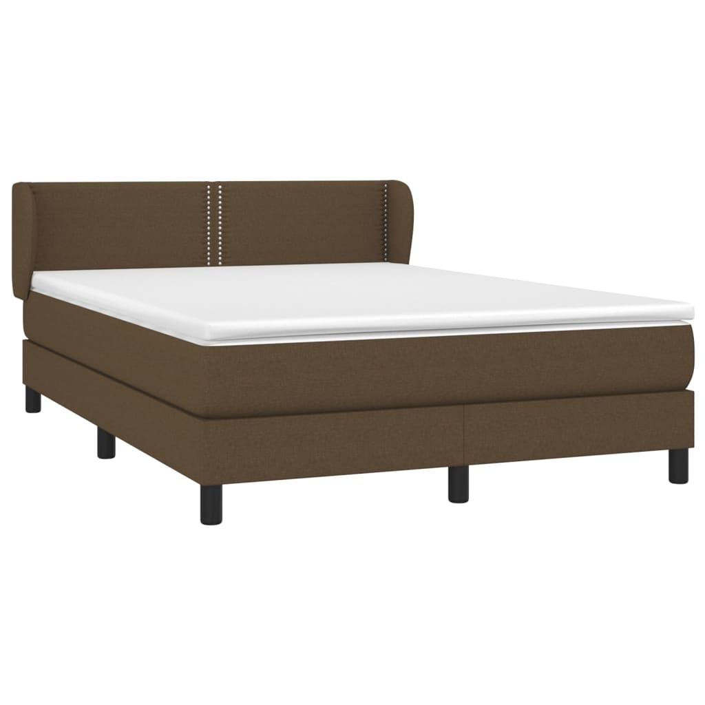 Box spring krevet s madracem tamno smeđa tkanina 140x200 cm