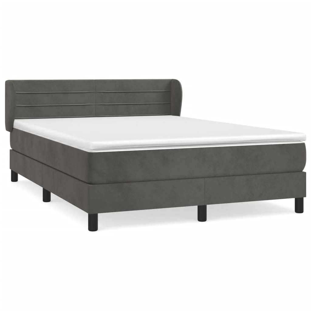 Box spring krevet s madracem tamno sivi 180x200 cm baršun