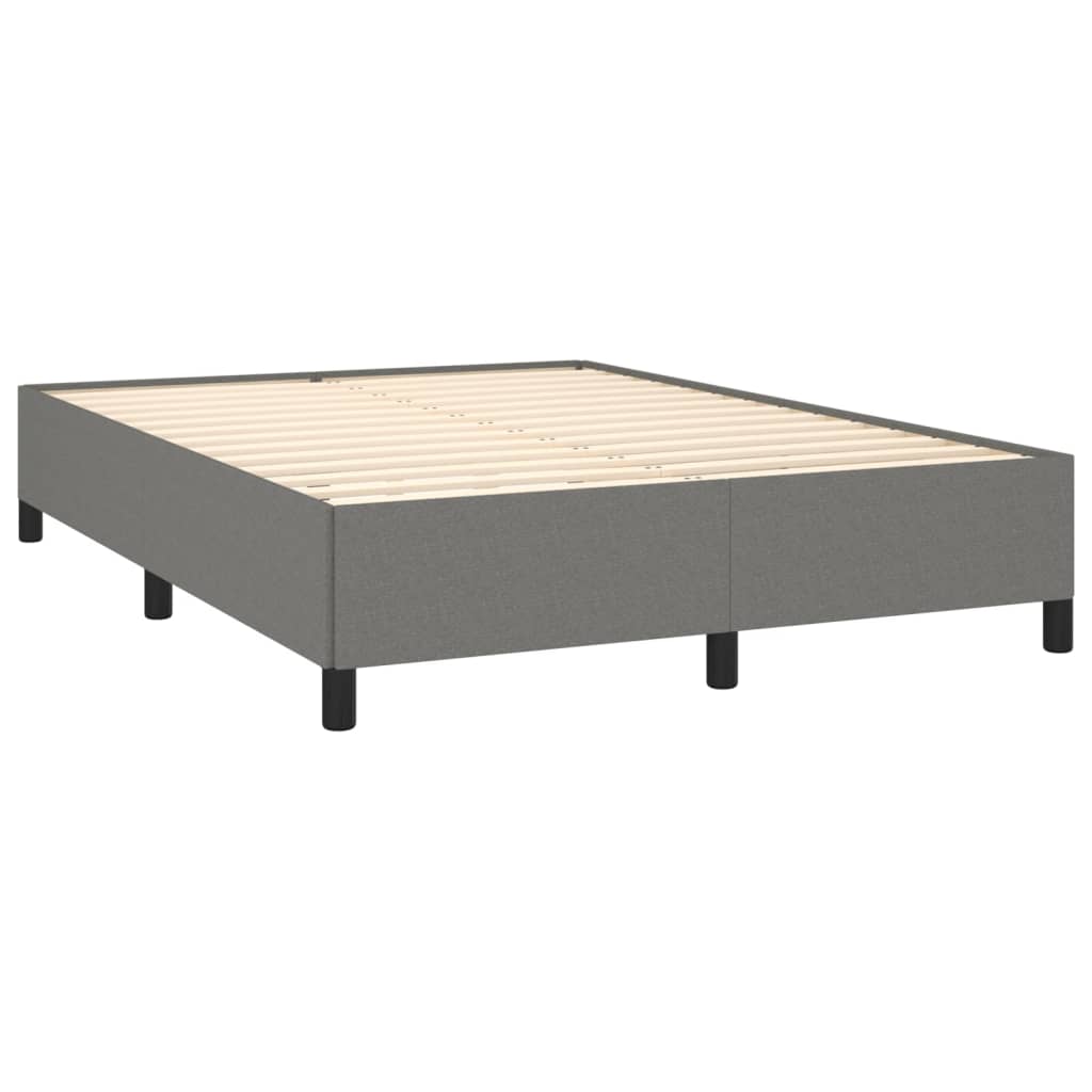 Box spring bed with mattress dark grey 140x200 cm fabric