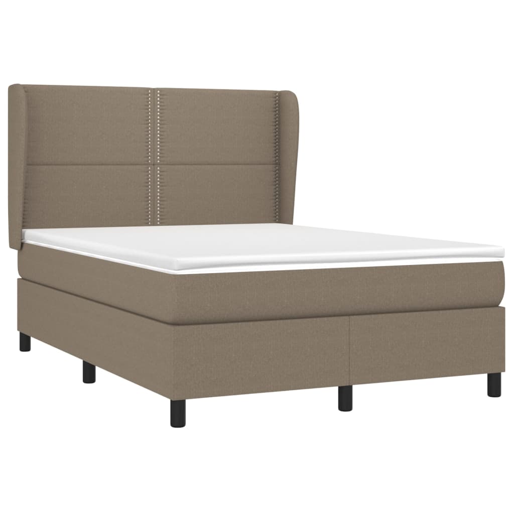 Box spring krevet s madracem taupe 140x200 cm tkanina