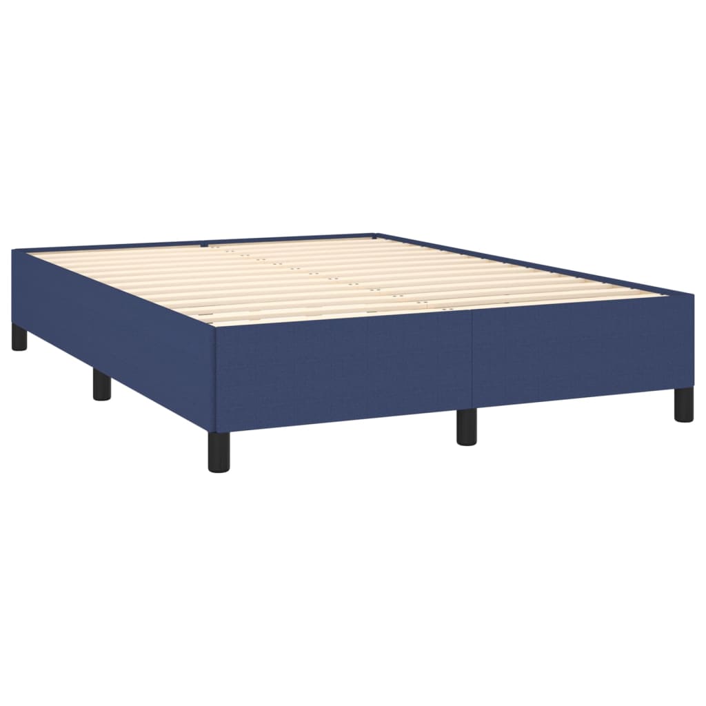 Box spring krevet s plavim madracem 140x200 cm tkanina