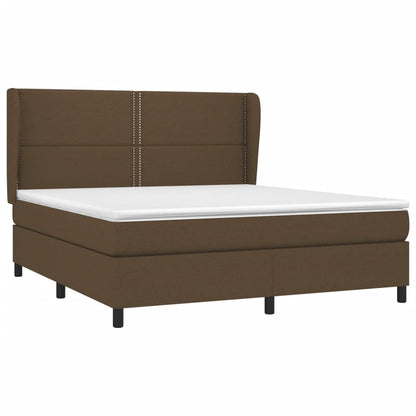 Box spring krevet s madracem tamno smeđa tkanina 180x200 cm