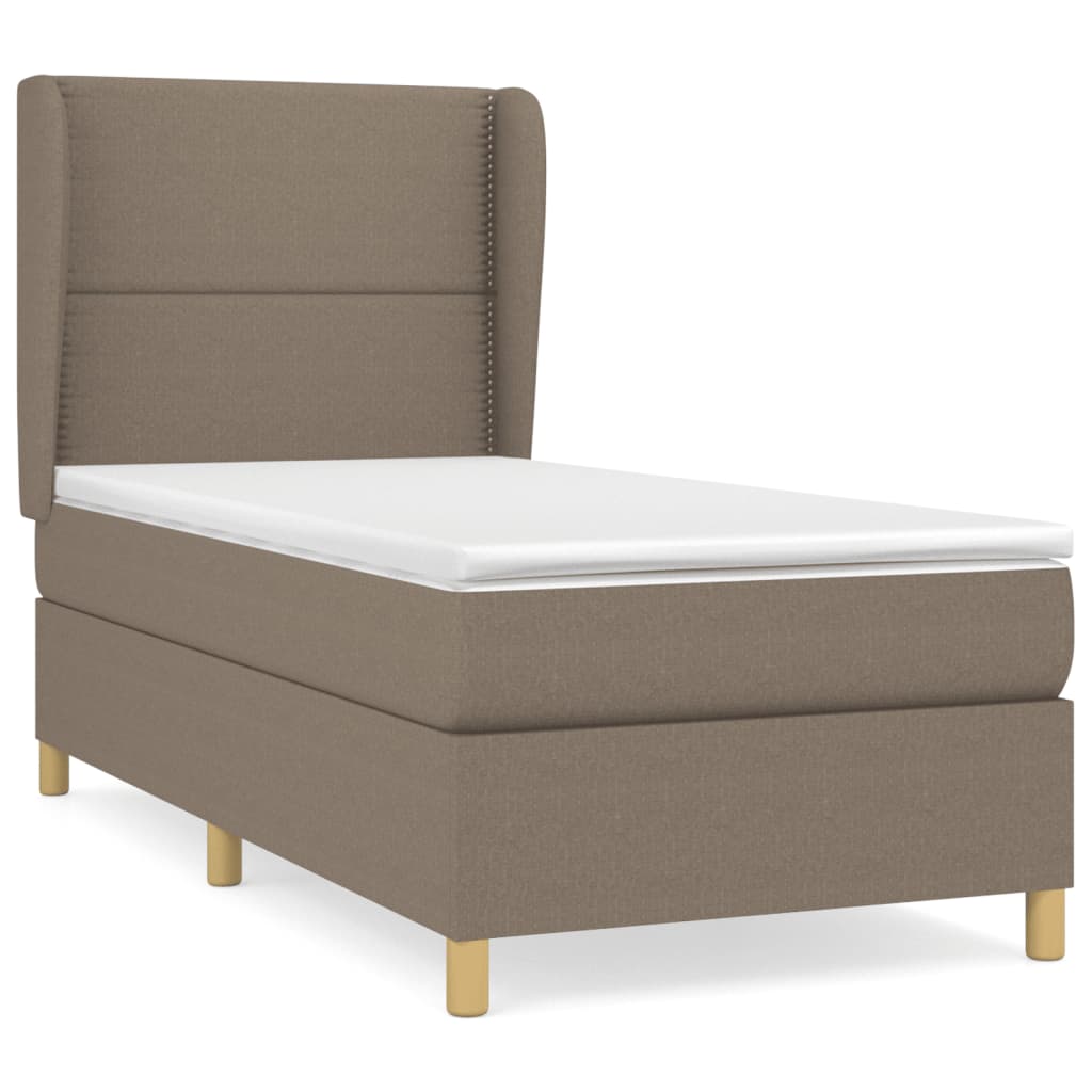 Box spring krevet s madracem taupe tkanina 90x200 cm
