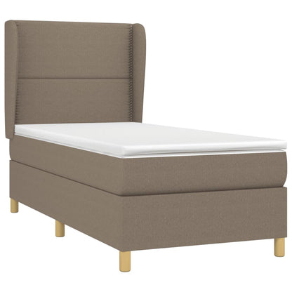 Box spring krevet s madracem taupe tkanina 90x200 cm