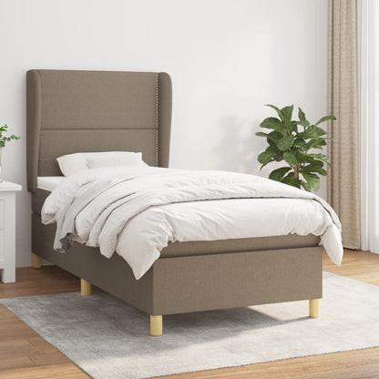 Box spring krevet s madracem taupe tkanina 90x200 cm
