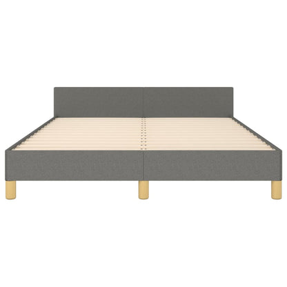 Bed frame with headboard dark grey 140x200 cm fabric