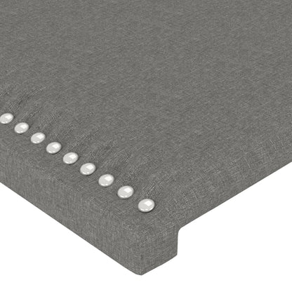 Bed frame with headboard dark grey 140x200 cm fabric