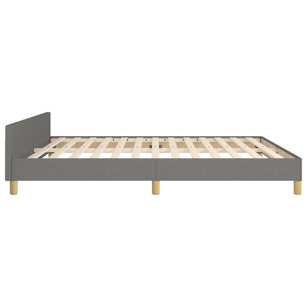Bed frame with headboard dark grey 160x200 cm fabric