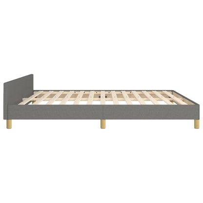 Bed frame with headboard dark grey 160x200 cm fabric