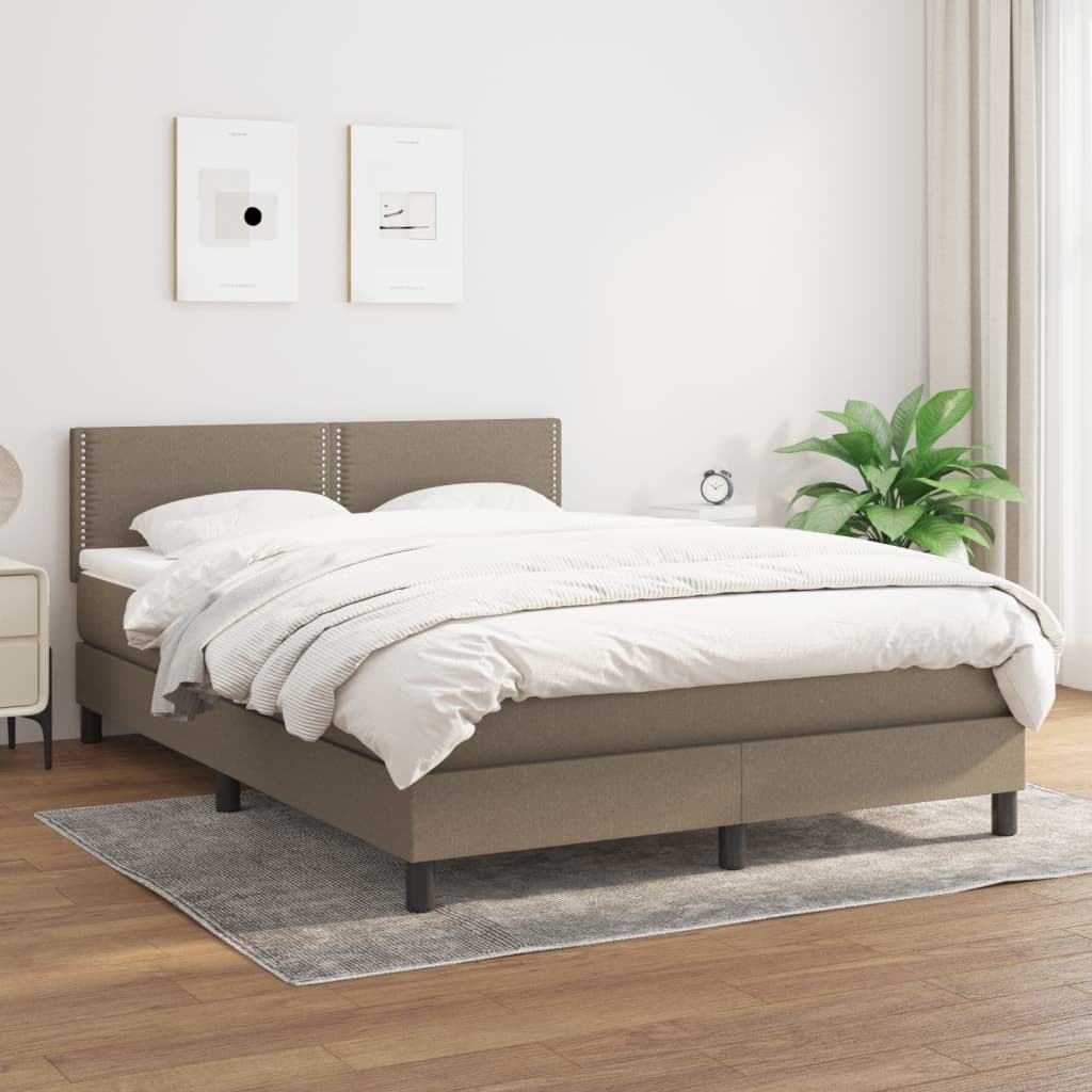 Box spring krevet s madracem taupe 140x200 cm tkanina