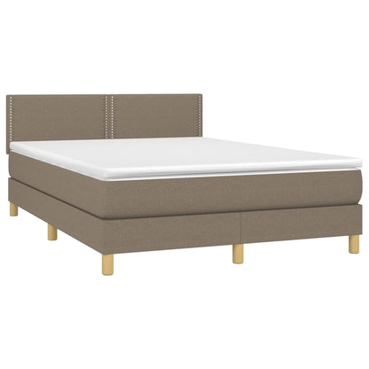 Box spring krevet s madracem taupe 140x200 cm tkanina