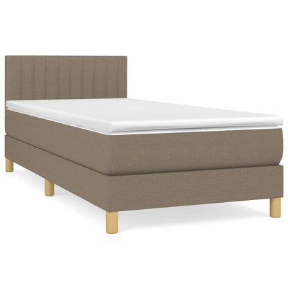 Box spring krevet s madracem taupe tkanina 90x200 cm