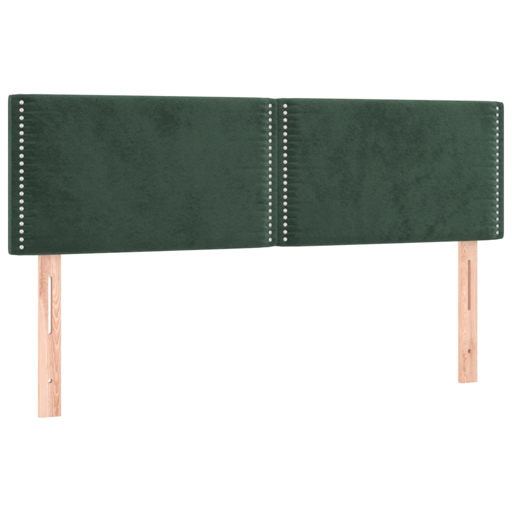 Box spring bed with mattress dark green 140x200 cm velvet