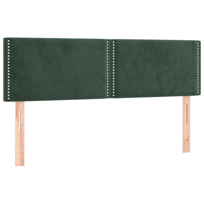 Box spring bed with mattress dark green 140x200 cm velvet
