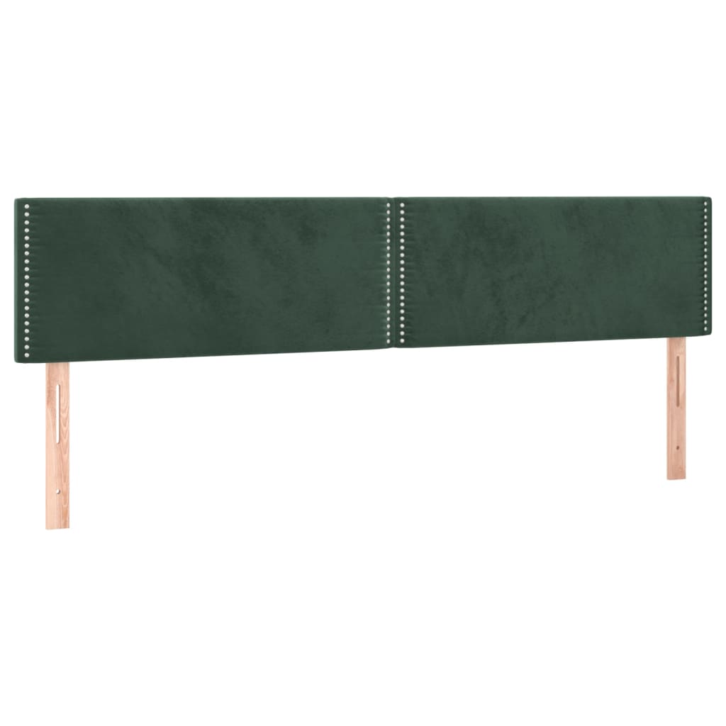 Box spring bed with mattress dark green 200x200 cm velvet