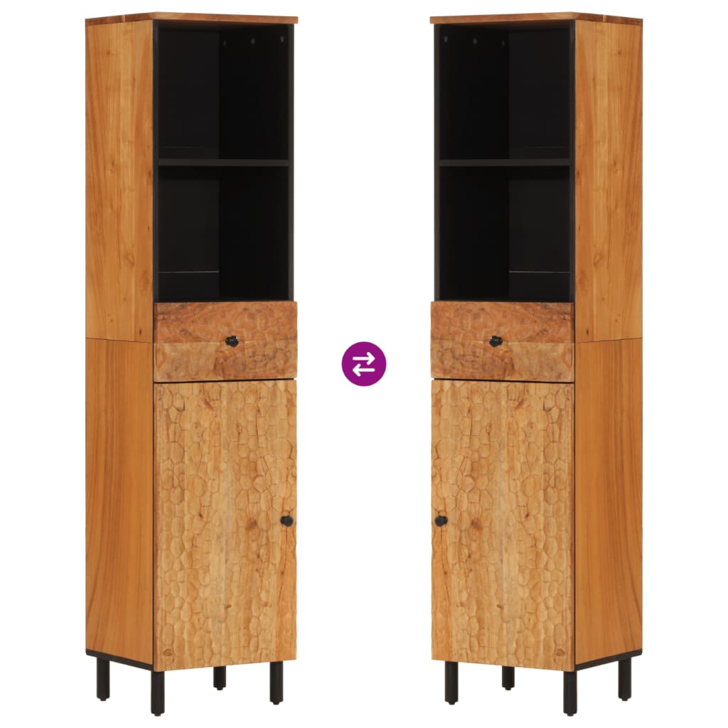 Badschrank 38x33x160 cm Massivholz Akazie