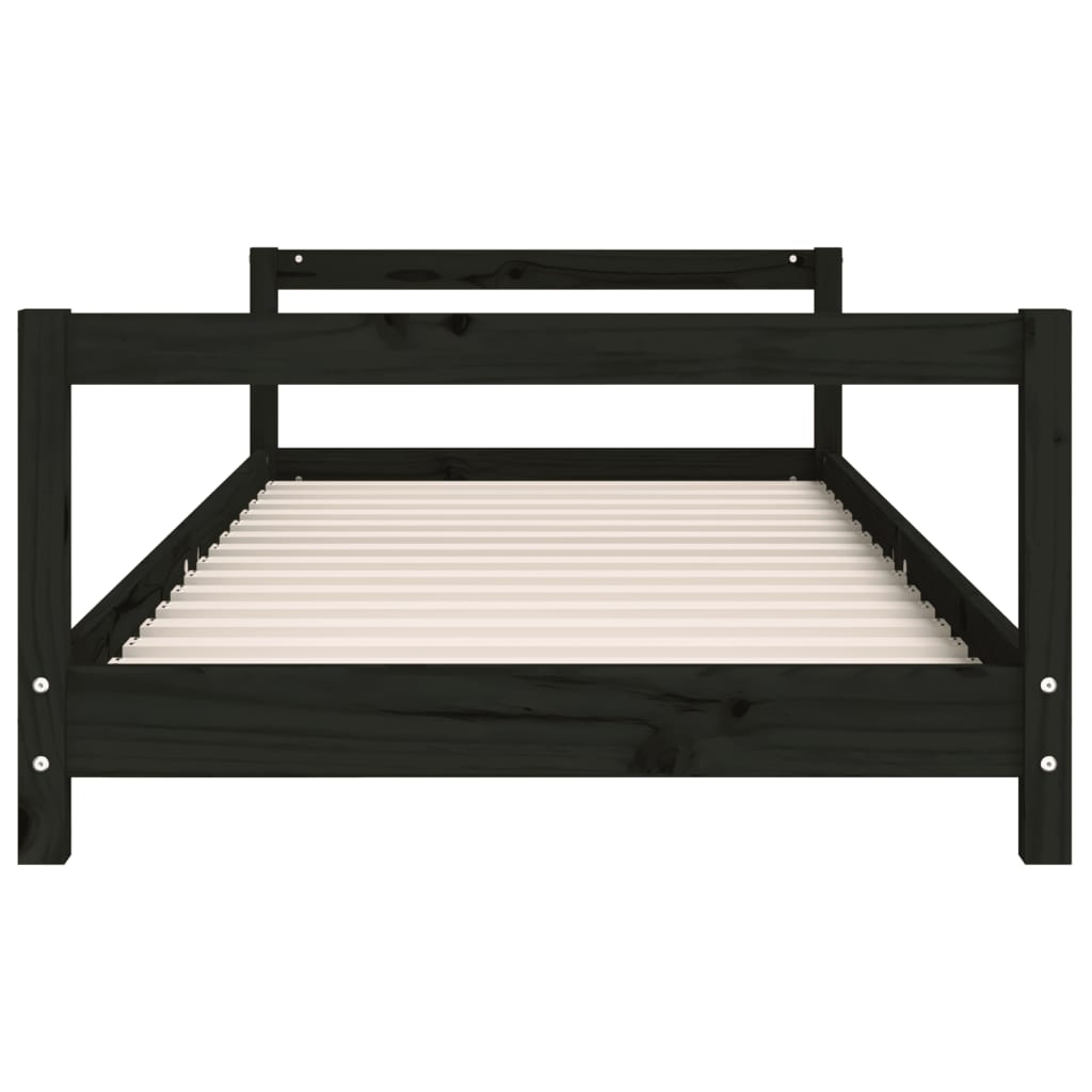 Children's bed black 90x190 cm solid pine wood
