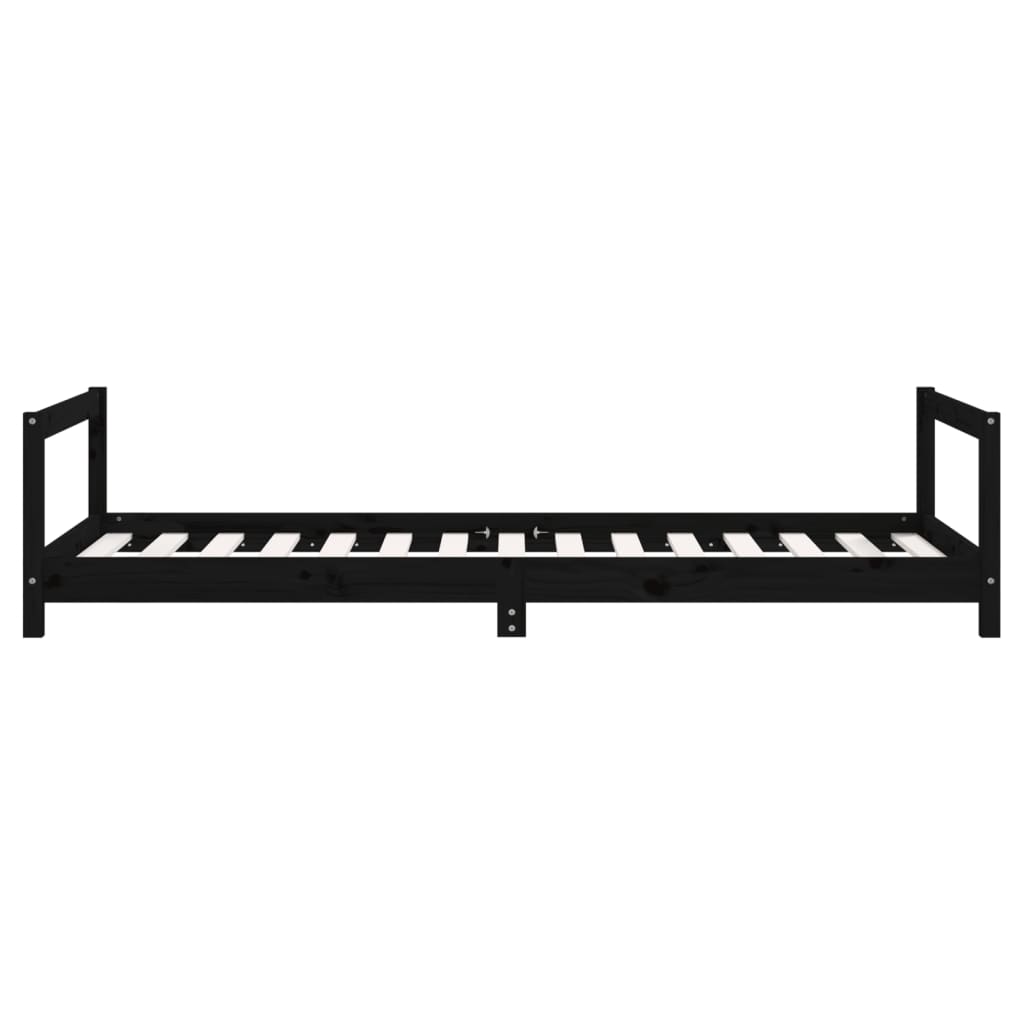 Children's bed black 90x190 cm solid pine wood