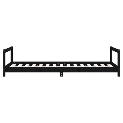 Children's bed black 90x190 cm solid pine wood