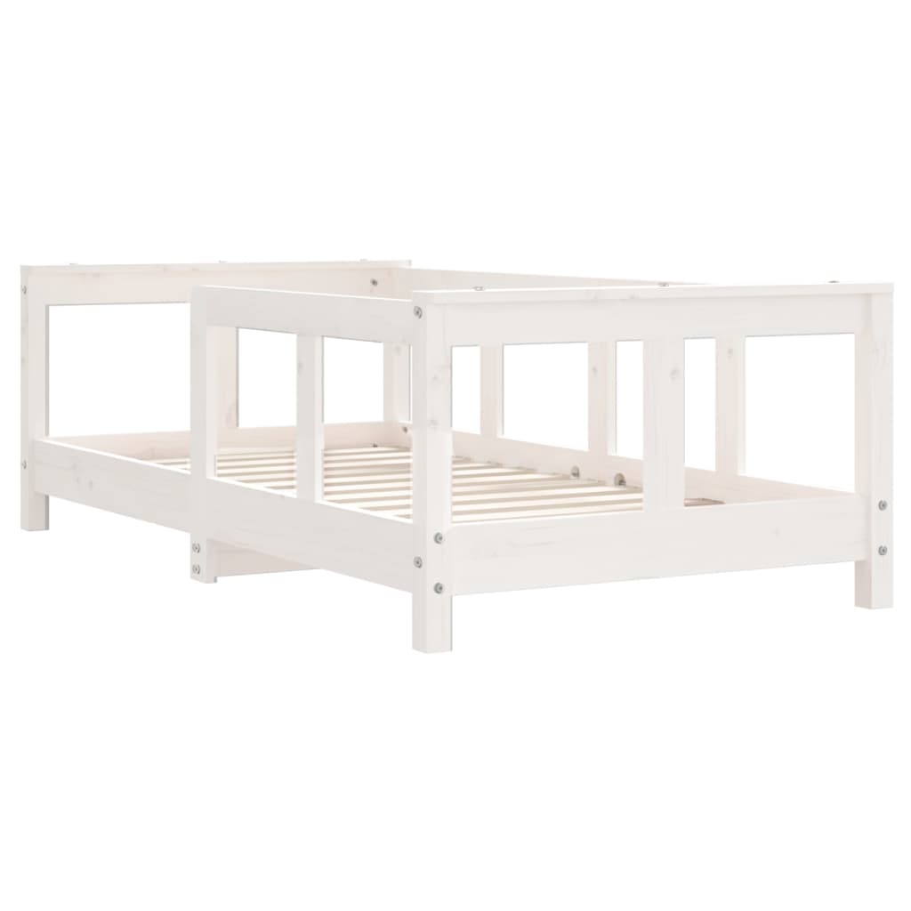 Children's bed white 70x140 cm solid pine wood