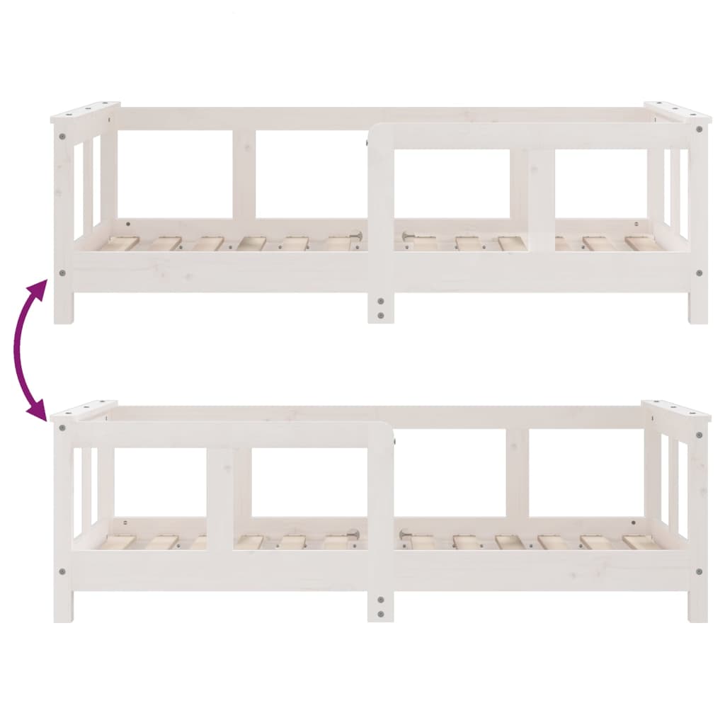 Children's bed white 70x140 cm solid pine wood