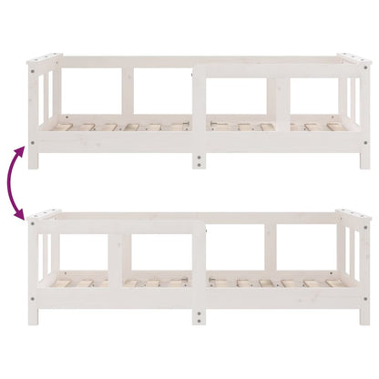 Children's bed white 70x140 cm solid pine wood