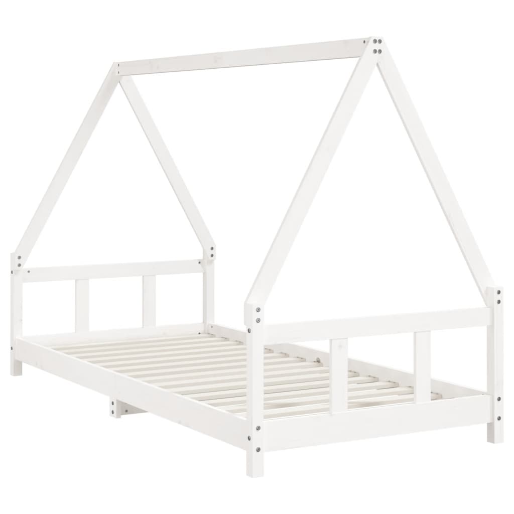 Children's bed white 90x200 cm solid pine wood