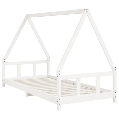 Children's bed white 90x200 cm solid pine wood