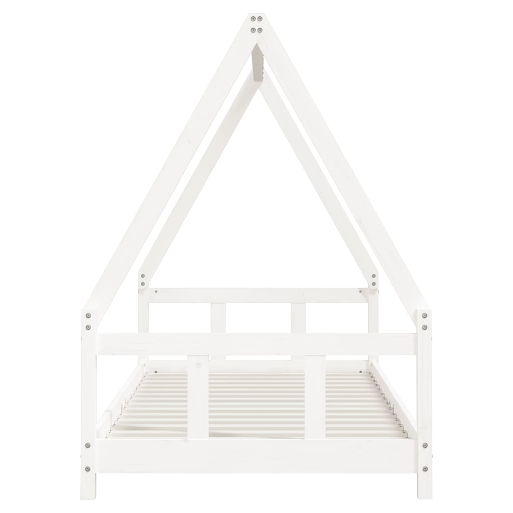 Children's bed white 90x200 cm solid pine wood