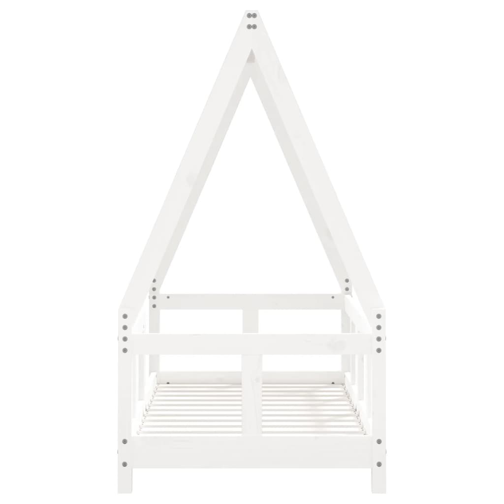 Children's bed white 70x140 cm solid pine wood